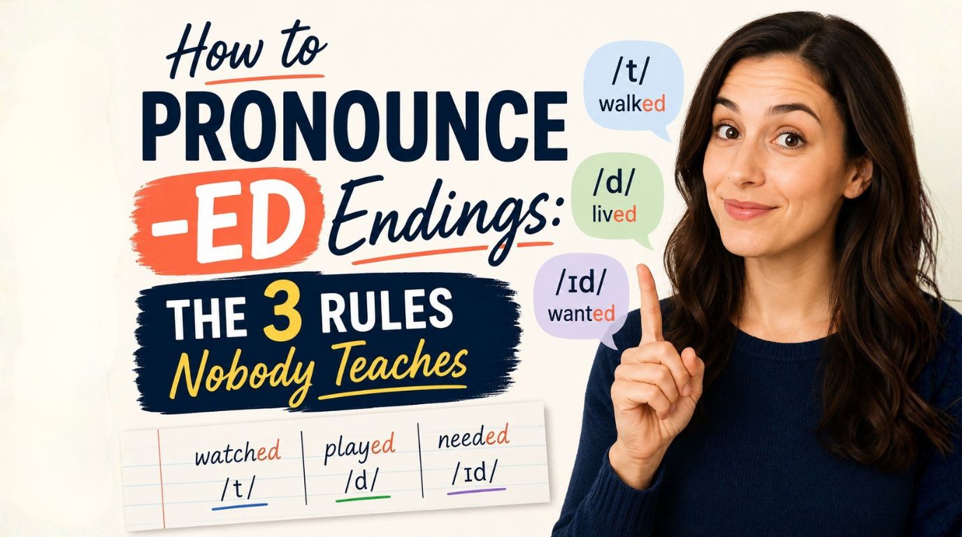 How to Pronounce -ED Endings: The 3 Rules Nobody Teaches